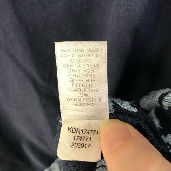 J. Jill blue embroidered knit dress cotton modal blend tank a line sz xs pockets - Picture 6 of 11